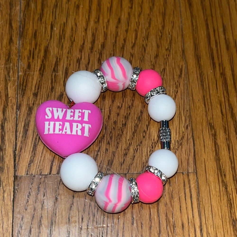 Handmade New Happy Valentines Day Love Beaded Tumbler Stanley cup charm Bracelet